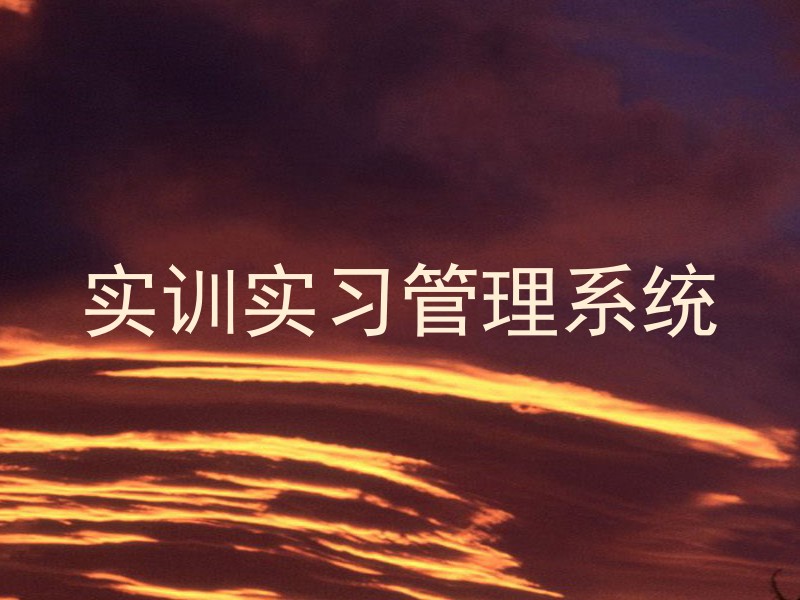实训实习管理系统