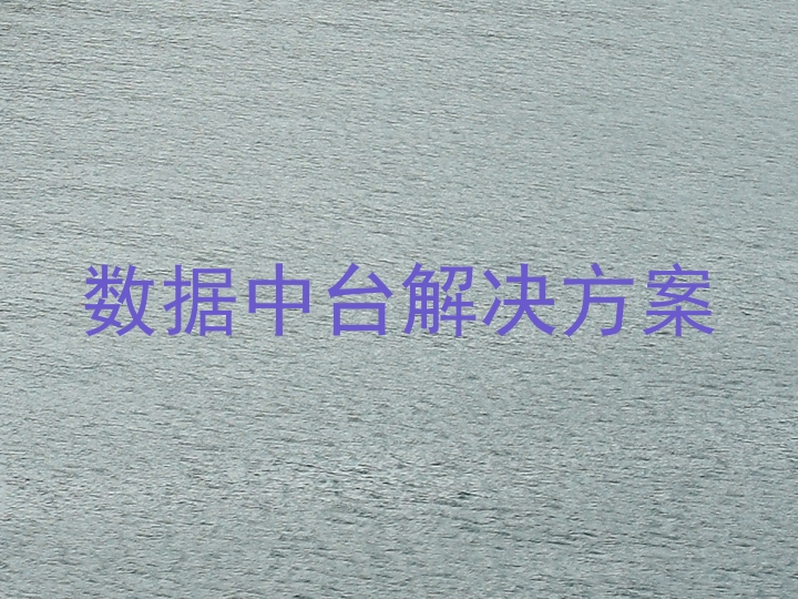 数据中台解决方案