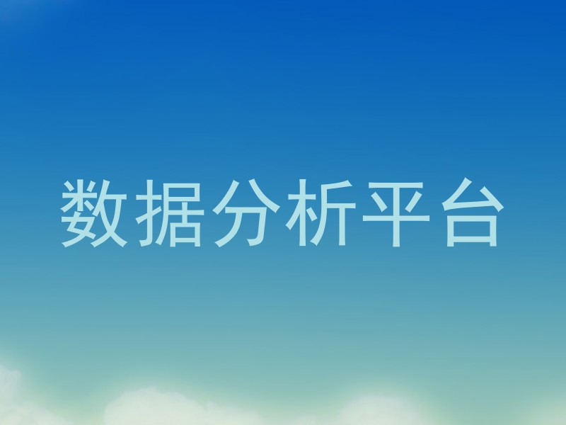 数据分析平台