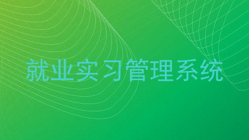 就业实习管理系统
