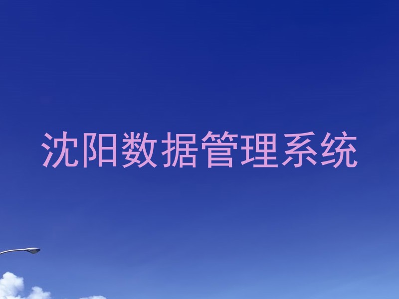 沈阳数据管理系统