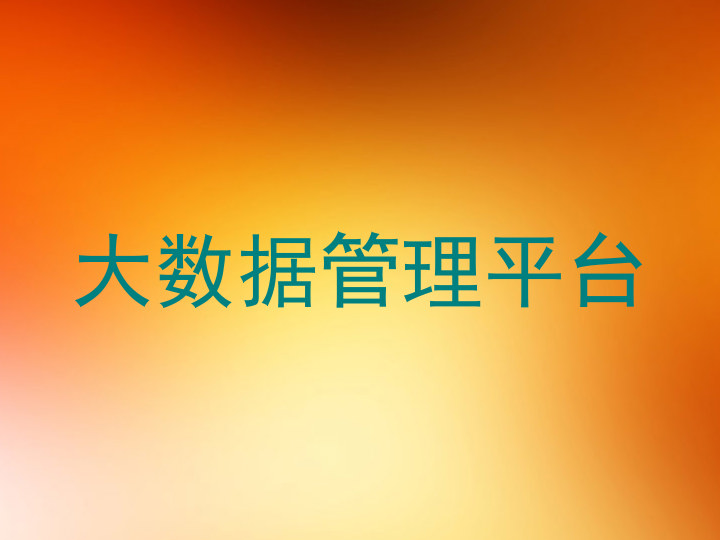 大数据管理平台