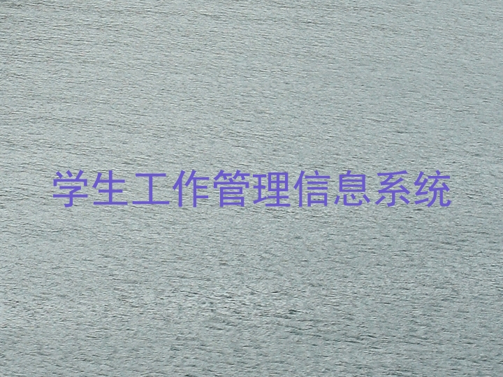 学生工作管理信息系统