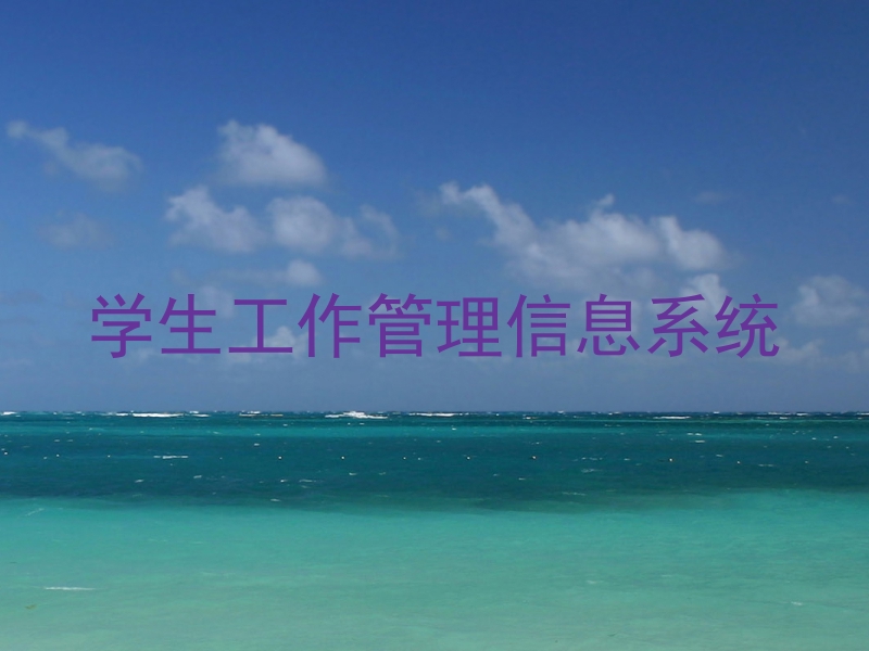 学生工作管理信息系统