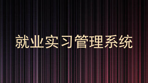 就业实习管理系统