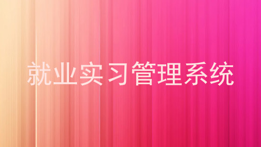 就业实习管理系统