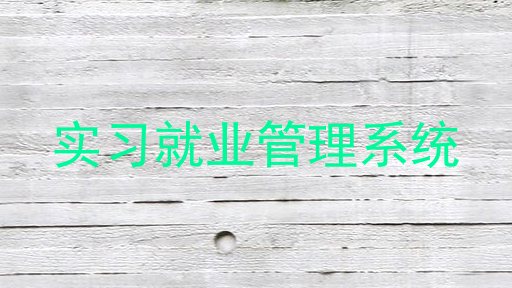 实习就业管理系统