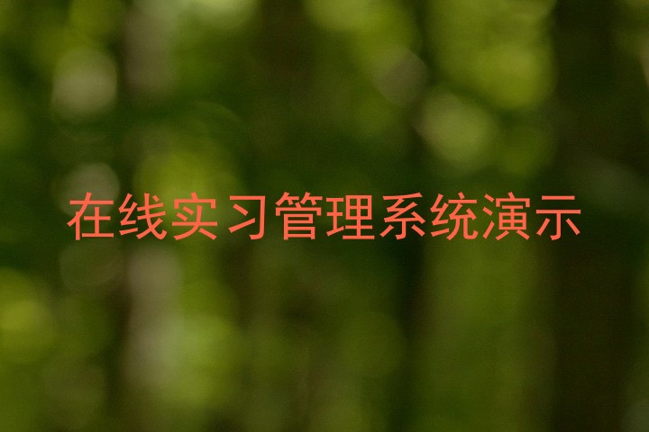 在线实习管理系统演示