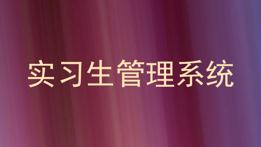 实习生管理系统