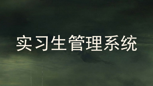 实习生管理系统