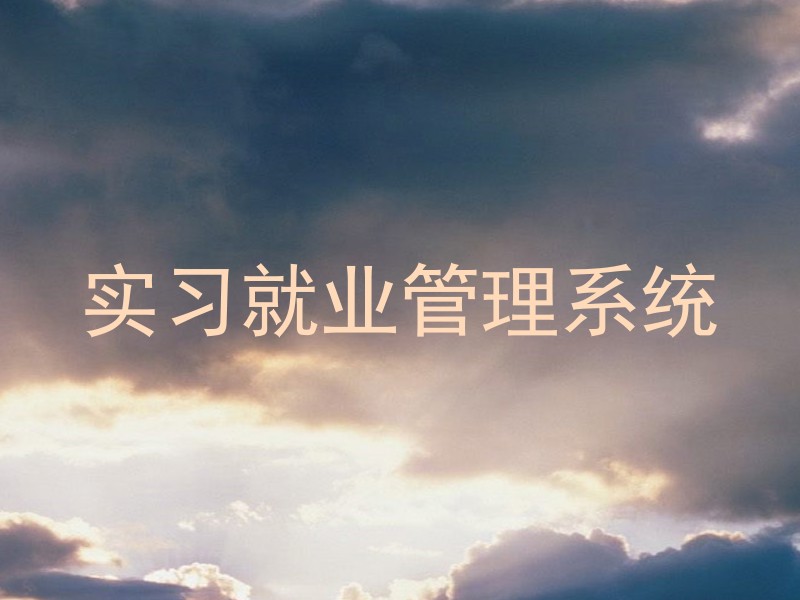 实习就业管理系统
