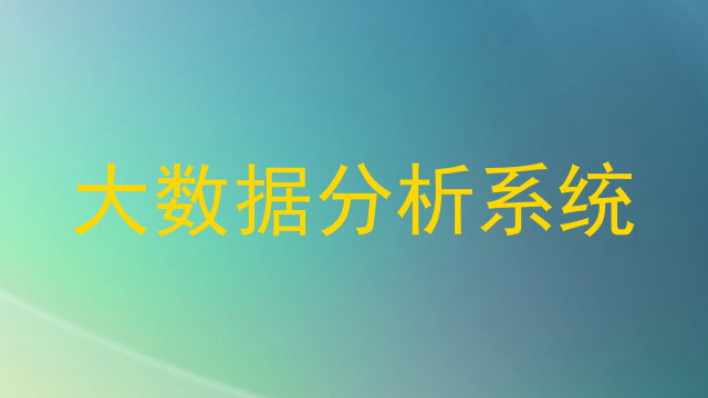 大数据分析系统