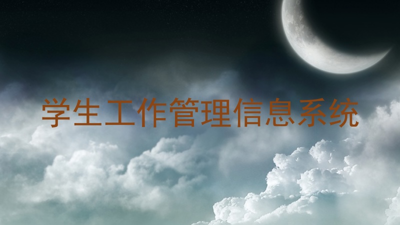 学生工作管理信息系统