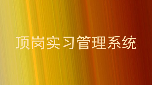 顶岗实习管理系统
