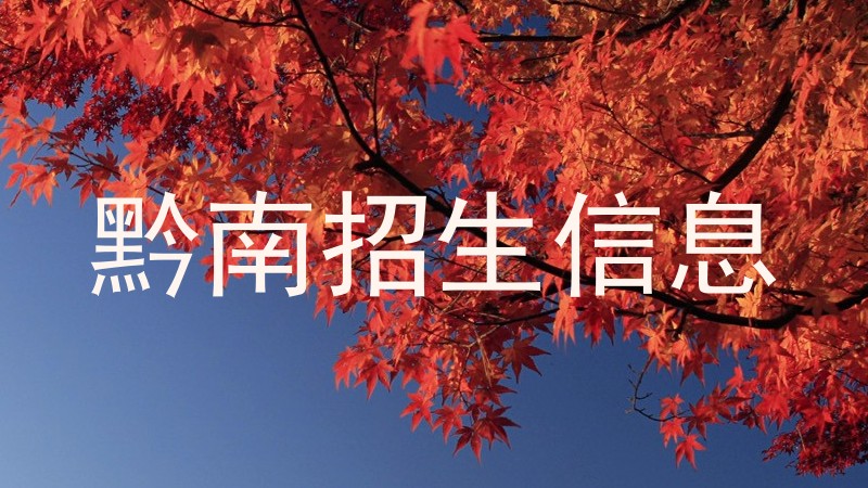 黔南招生信息