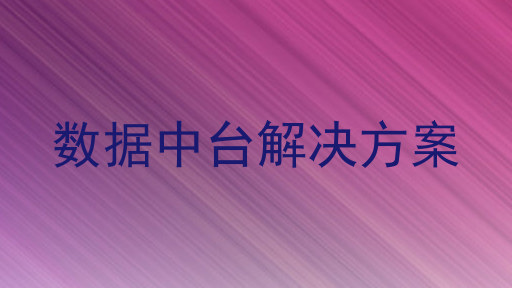 数据中台解决方案