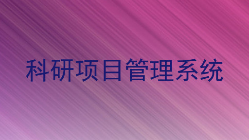 科研项目管理系统
