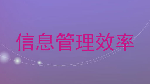 信息管理效率