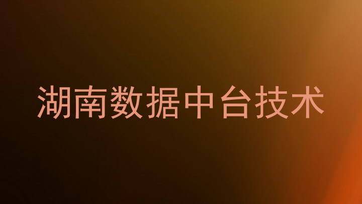 湖南数据中台技术