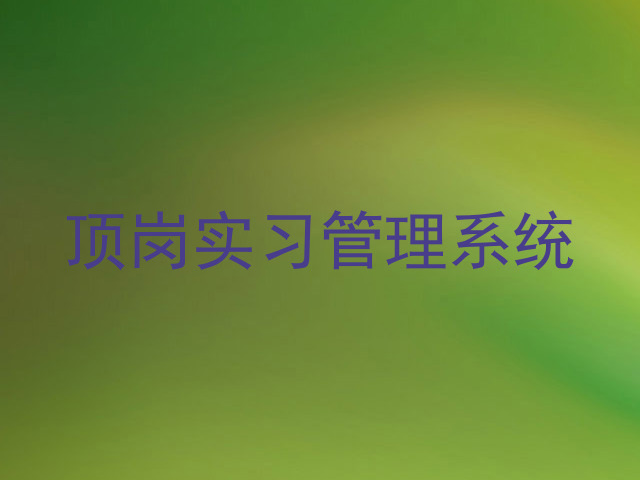 顶岗实习管理系统