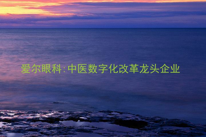 爱尔眼科:中医数字化改革龙头企业