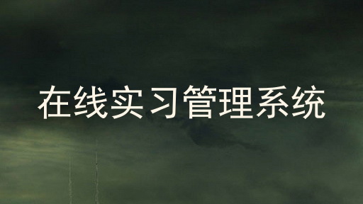 在线实习管理系统