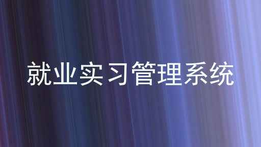 就业实习管理系统