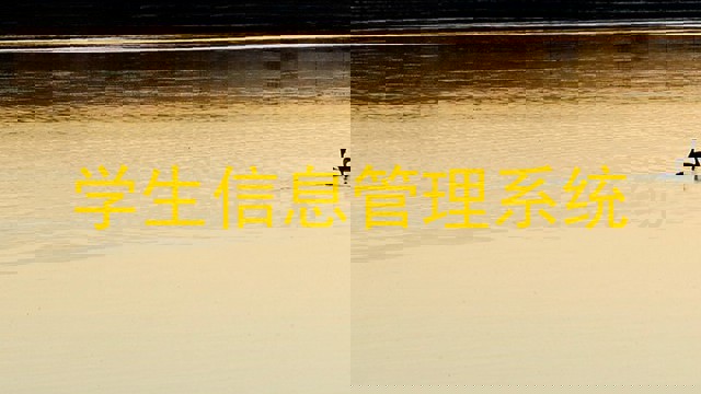 学生信息管理系统