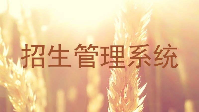 招生管理系统