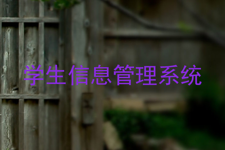 学生信息管理系统