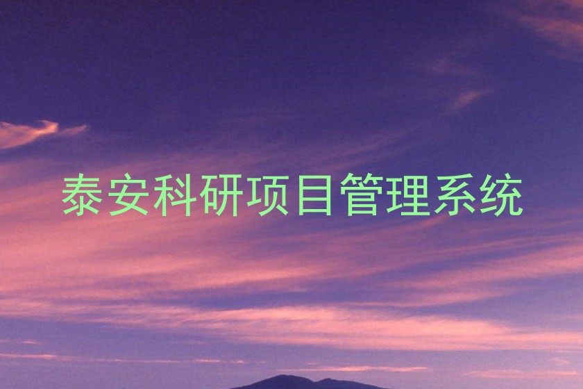 泰安科研项目管理系统