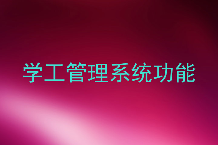 学工管理系统功能