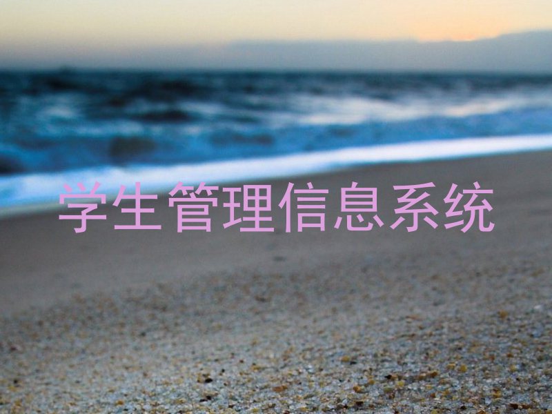 学生管理信息系统