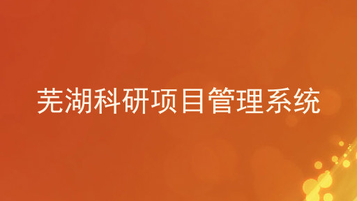 芜湖科研项目管理系统