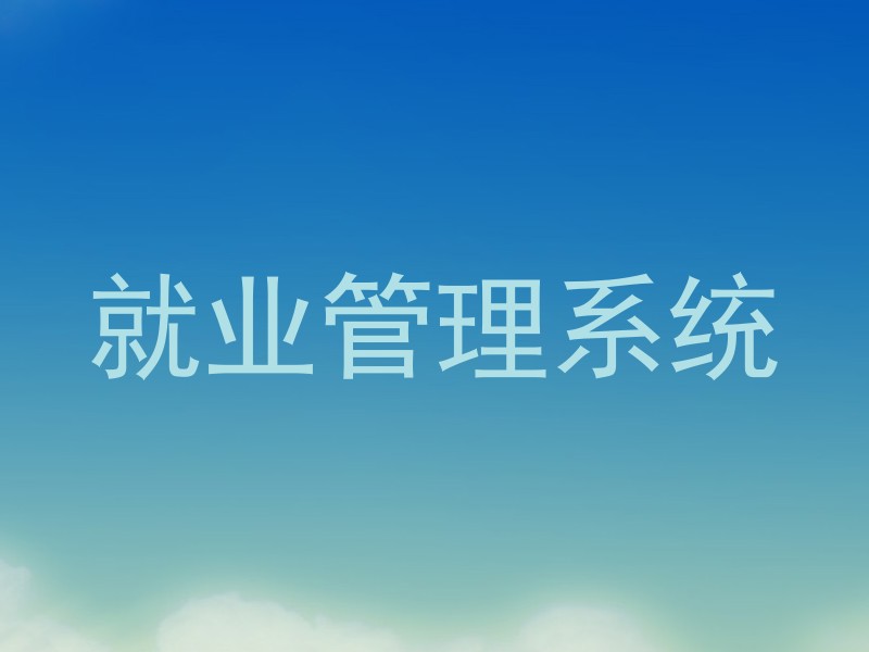 就业管理系统