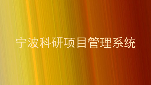 宁波科研项目管理系统