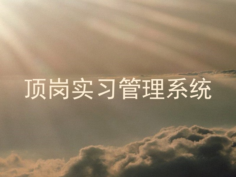 顶岗实习管理系统