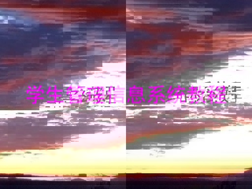 学生管理信息系统教程
