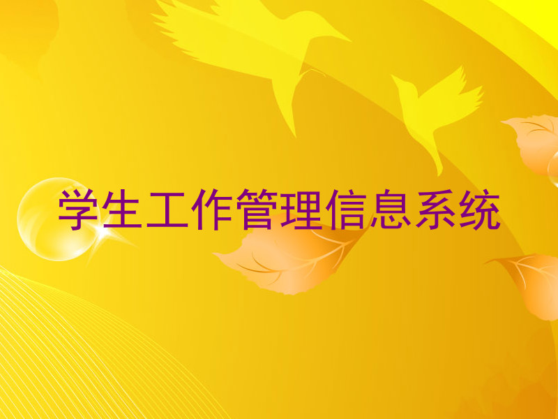 学生工作管理信息系统