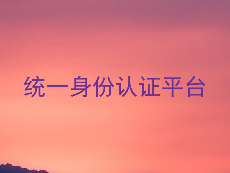 统一身份认证平台
