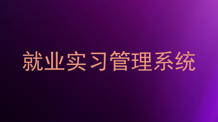 就业实习管理系统