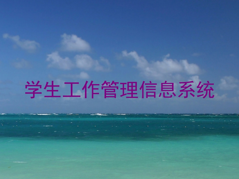 学生工作管理信息系统