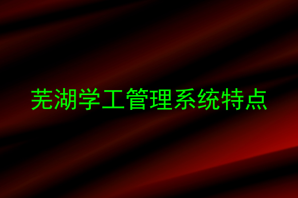 芜湖学工管理系统特点