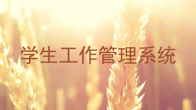 学生工作管理系统