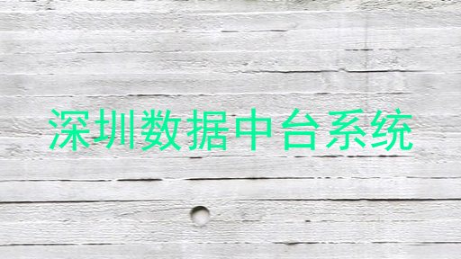深圳数据中台系统
