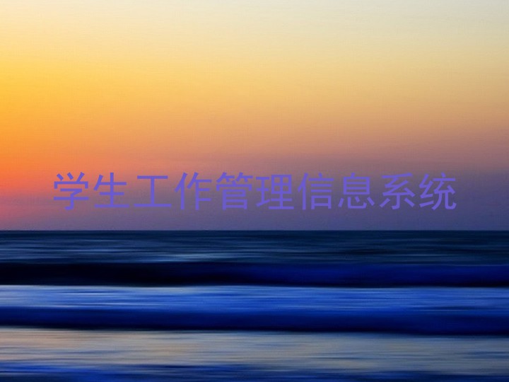 学生工作管理信息系统