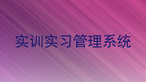 实训实习管理系统