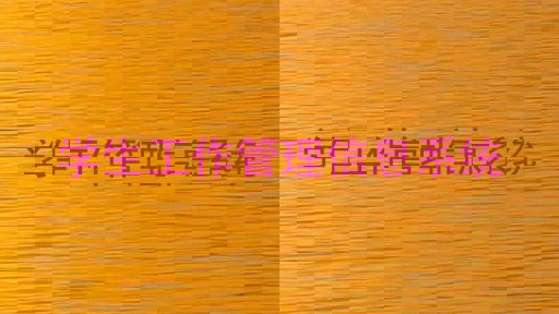 学生工作管理信息系统