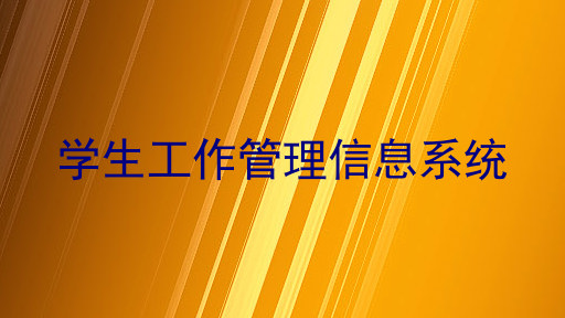 学生工作管理信息系统