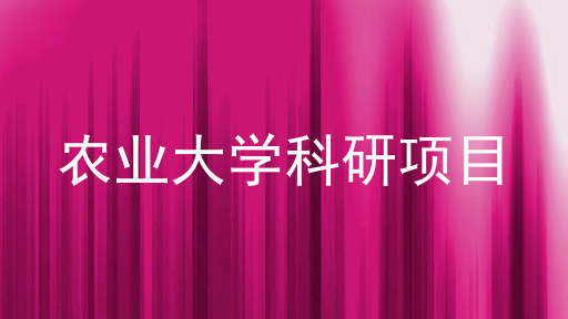 农业大学科研项目